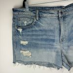 American Eagle  Distressed Shorts Sz 18 Light Medium Wash Denim Raw Hem Photo 3