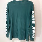 PINK - Victoria's Secret Victoria's Secret PINK Green Long Sleeve Tee Relaxed Fit Crew Neck Photo 2