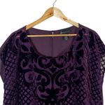 Lane Bryant  Purple Velvet Burnout Sheer Sleeve Top Plus Size 18/20 Photo 1
