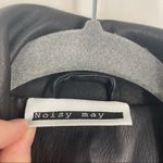 Noisy May Black Faux Leather Biker Moto Jacket Customized Babe on Back Small S Photo 5