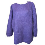 Vintage Oversized Purple Mohair Wool Sweater Rebecca Moses 90s Fashion Crewneck Size L Photo 8