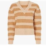 Saunders Collective RTR chunky striped sparkle neutral sweater size small Photo 2