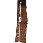 Brown Woven Fashion Statement Accessory Leather Belt Sz M/L Photo 1