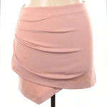 ZARA Light Blush Pink Ruched Bodycon Fitted Mini Skirt Size XL Photo 1