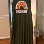 Good Vibes Long Sleeve Pocket T Shirt Long Size‎ Medium Green Photo 0