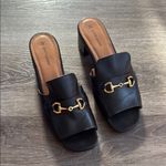 Johnston & Murphy  Black Leather Sandals 11M Elegant Slip on Heeled Shoes Photo 1