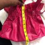 2000s Hot Pink faux leather shoulder hand bag purse ruched pleated hobo. Great condition. Measurement in pics Photo 5