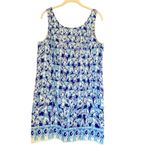 Lilly Pulitzer Cathy Shift Get Trunky Elephant Print Dress In Bomber Blue Sz. 10 Photo 1