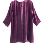 Eileen Fisher  Raisin Velvet 3/4 sleeve Tunic Top size Medium Photo 4