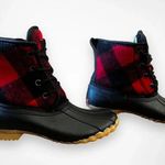 Chooka NEW Women's Eastlake Duck Boot Red And Black Plaid Rain Boots Sz 6 | NWT Photo 1