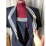 Dress 1980s Navy white sailor suit inspired details column dress Blue Size 8 Photo 9