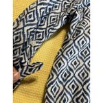 Chico's  No Iron Linen Blue Diamond Button-Up Tunic Size XL 16/18 Roll Tab Photo 5