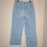 ZARA High Rise Wide leg Ripped Jeans Denim Blue Size 8 Photo 3