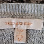Skies Are Blue  GRAY KNIT SWEATER WITH BABY PINK PLEATED TRIM M Photo 9