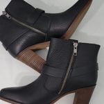 Madewell  Black Ankle Boots with Brown Heel Photo 12