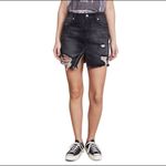 Free People We the Free Relaxed Distressed Jean Mini Skirt 25 Photo 2