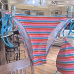Colorful striped Terry Cloth Like String Bikini Pink Size undefined Photo 2