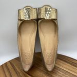 Tory Burch Tory Burch Chase Nappa Leather Metallic Gold Flats Logo Designer Women's 5M Photo 6