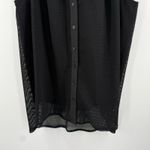 Finley Button Down Shirt SZ Small Sleeveless Mesh Black USA Made Luxury Classic Photo 5