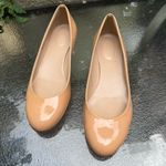 J.Crew Italy Women 8.5 Beige Patent Leather Gold Heel Metallic Flats Mary Jane Photo 2