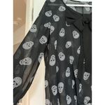 Halloween Sheer Blouse with Skulls Women’s Top Size S/M‎ Black Size M Photo 4