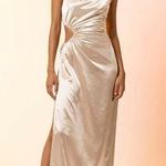 Line and Dot  ELIZA ONE SHOULDER MAXI DRESS -
CHAMPAGNE NWT Photo 0