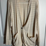 Cuddl Duds  Cardigan XL Beige White Striped Photo 0