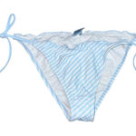 Shade & Shore  Women's Blue Stripe Cheeky Bikini‎ Bottom Size M Photo 0