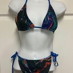UNBRANDED Blue Metalic Triangle Reversible Bikini Set Photo 11