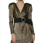 Bronx And Banco Anais Mini Dress Metallic Gold Pleated Size 8 Photo 8