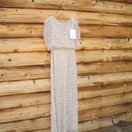 Mac Duggal  14523 Beige Beaded Mesh Cape Gown Photo 5