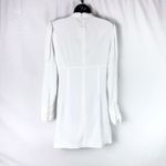 Alexis  Lindon White Jacquard Shirt Mini Dress Long Sleeve Cocktail Bridal Large Photo 2