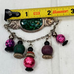 Source Unknown Vtg Bohemian Boho Wood Dangle Beads 2.5" Unsigned Pin Brooch Photo 3