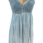 Beach By Exist  Light Blue Sundress Crochet Boho Mini Coastal Breezy‎ Vacation M Photo 0