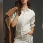 Anthropologie Anthropology PILCRO Long Sleeve Denim Micro Mini Neutral Shirt Dress: Size Small Photo 9