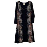 Maeve / Anthropologie Eria Navy Blue Boho Lined Sweater Midi Dress, Size XS Photo 7