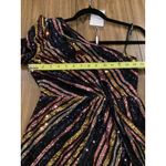 SELF PORTRAIT Stripe Sequin asymmetric one shoulder Mini Dress size 0 NWT Black Photo 11