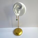Green Crystal Dangle Drop Earrings for Women Gold Photo 4