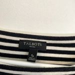 Talbots Bateau Neck Striped Tunic Black White Long Sleeve Cotton PETITE Small PS Photo 4