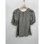 Bohme  Womens Green Peasant Top Size M NWT Smocked Boho Cottagcore Earthy Photo 1