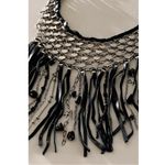 Free People Bohemian Western Grunge Bib Cranston Fringe Necklace NWT Leather Photo 4