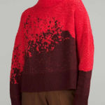 Lululemon Ombre Knit Textured Turtleneck Red Merlot Carnation Red Women’s 8 Photo 0