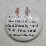 John McCain & Sarah Palin 2008 Button Pin Black Photo 0