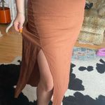 ZARA  Cutout V-Neck Strappy Midi Dress Brown Size Large Photo 1