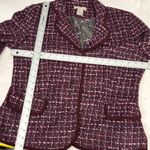 Notations Blazer Classic Lapel Button Front Officecore Burgundy Tweed Medium Photo 7