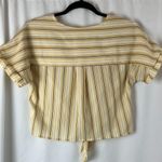 Monteau  Los Angles yellow, white, and purple stripe tie front cropped top small Photo 6