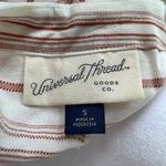 Universal Threads Universal Thread Orange and White Striped Button Front Tie Front Top Sz Small Photo 5