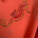 Quacker Factory Quacker‎ Factory top shirt Sz1X orange sequin seahorse starfish beach cruise Sea Photo 3