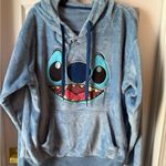 Disney Blue Stitch Fleece Hoodie EUC Large Photo 0