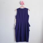 Eliza J  Ella Ruffle Cascade Crepe Sheath Navy Blue Dress Photo 8